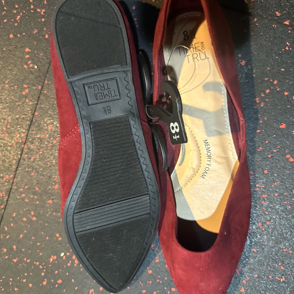 Time and Tru Red Loafers Slip-Ons Shoes